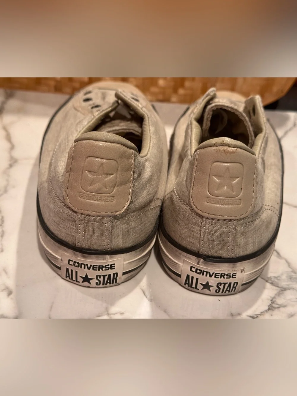 SOLD‼️Converse x John Varvatos Low-top Vintage Slip Beige Linen 151297C -M 9.5 - Picture 6 of 8